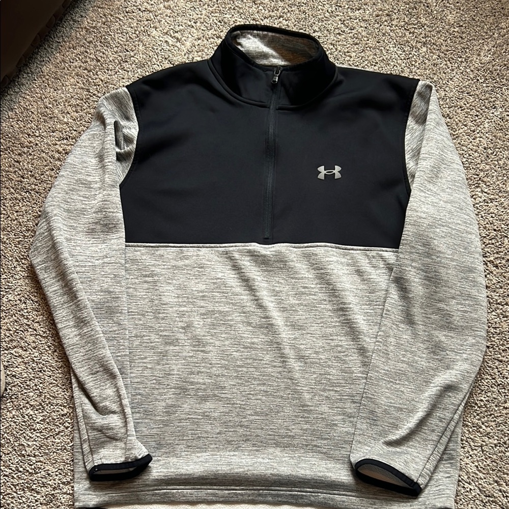 Under Armour Black and Gray Quarter-Zip Pullover